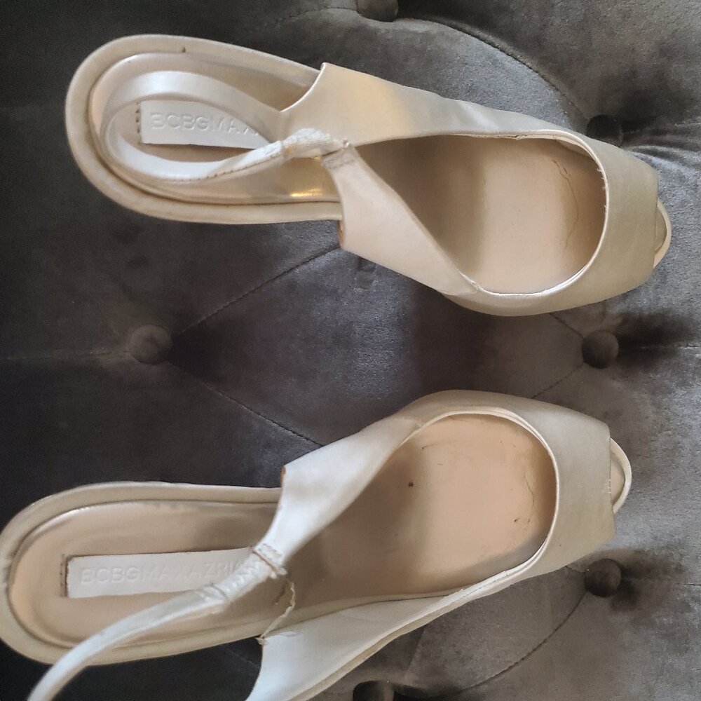 White satin sandles